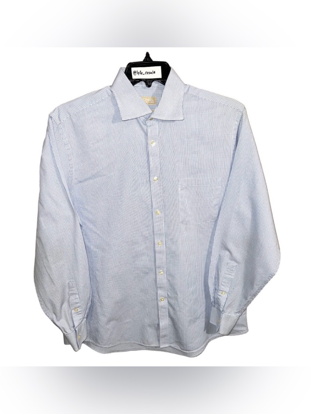 Michael Michael Kors Dress Shirt Men’s Size 16.5 34/35 Blue White Button Front